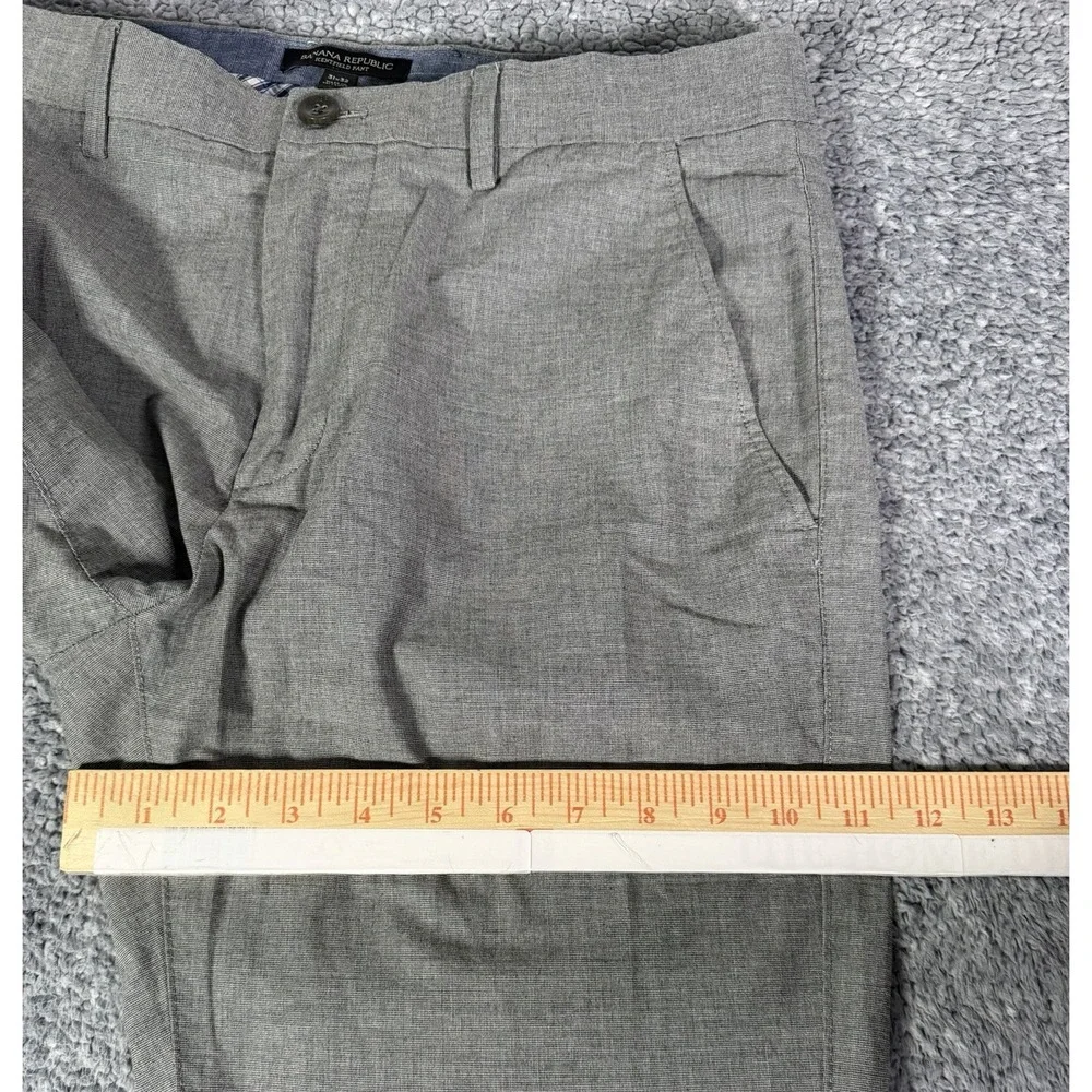 Banana Republic Pants Mens 31x32 Kentfield Chino Straight Flat Front Gray Cotton